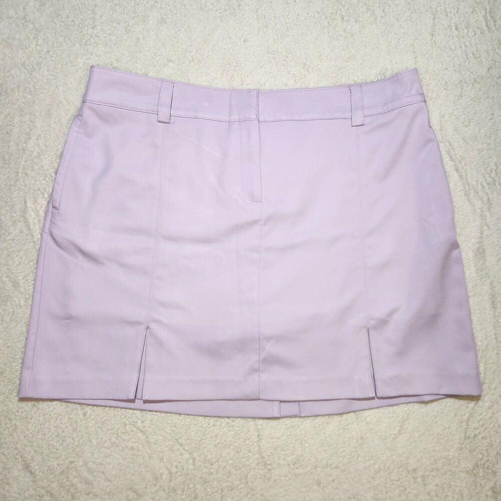 IZOD Golf Athletic Skort Lavender Size 16 Polyester Stretch Pockets Button Zip